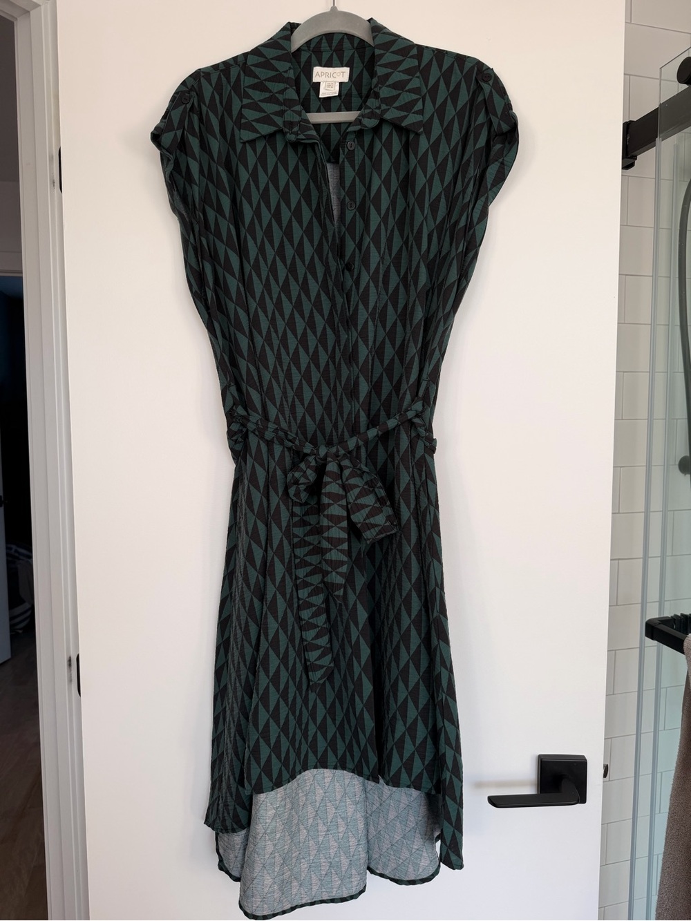 APRICOT Teal and Black High-Low Shirt Dress